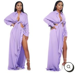 Minaa Monroe fancy fringe maxi skirt and top